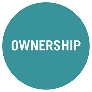 teal circle that says "ownership"